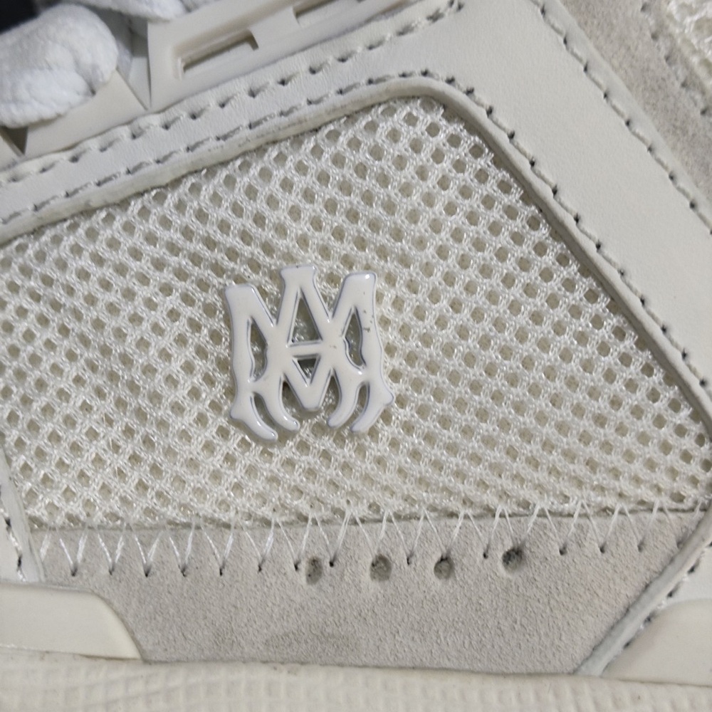 AMIRI White Low-Top Athletic Sneakers with Star Perforation - Picture 15 of 15